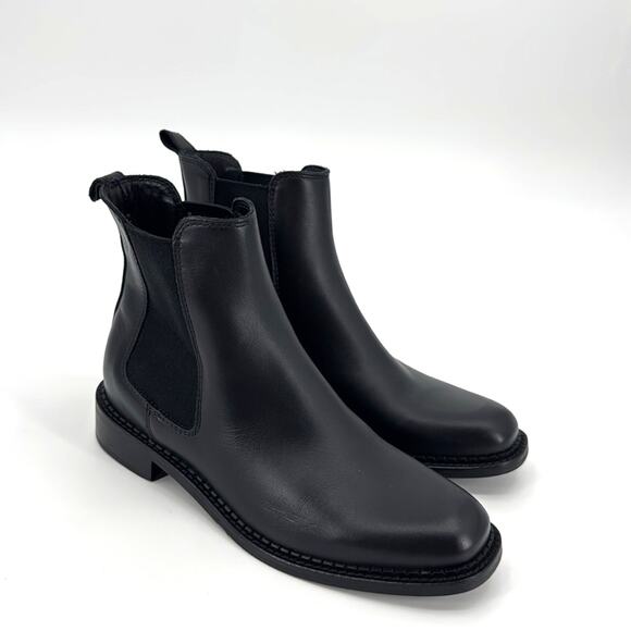 C La Canadienne Women's Black Sorento Leather Chelsea Pull On Ankle Boots Size 8 - Picture 1 of 10
